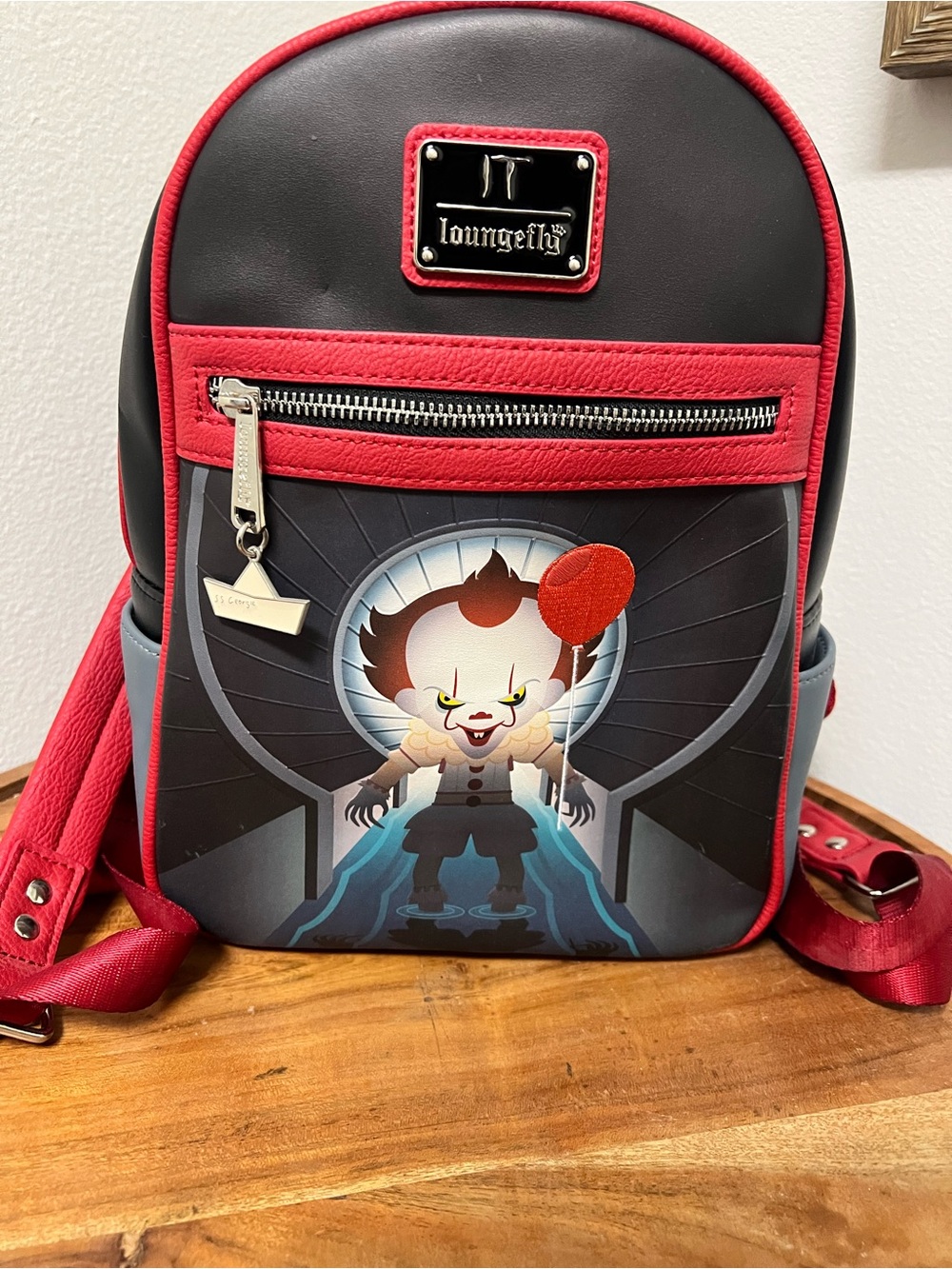 Loungefly Black & Red Pennywise Mini Backpack